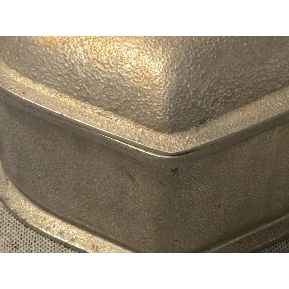 Vintage Guardian Service Ware 2-Qt Triangle Pot w/ Original Metal Hammered Lid